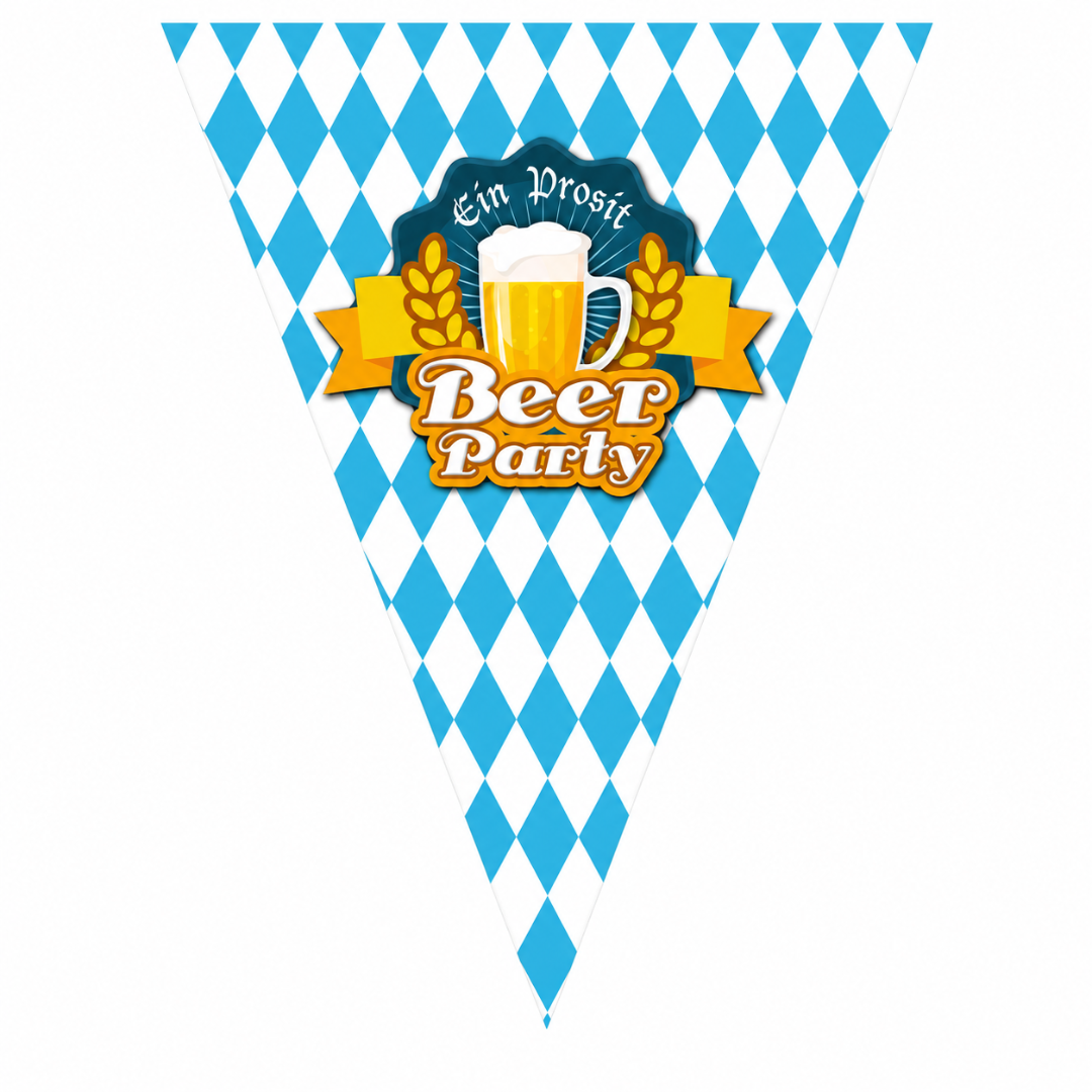 Wimpelkette Bierfest 5 m – 10 Fahnen Blau Weiß
