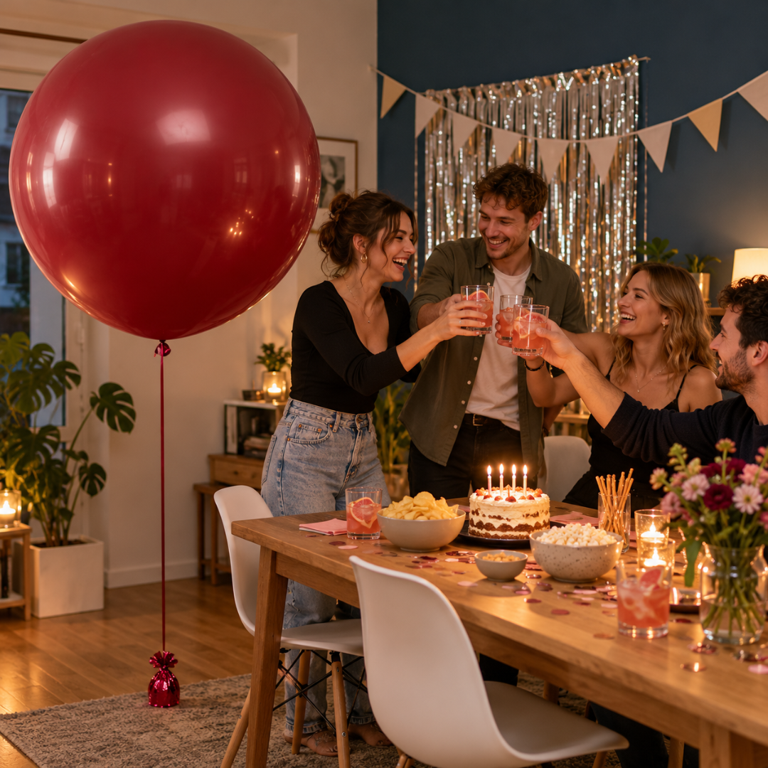 XXL Ballon Dunkelrot  1 Meter