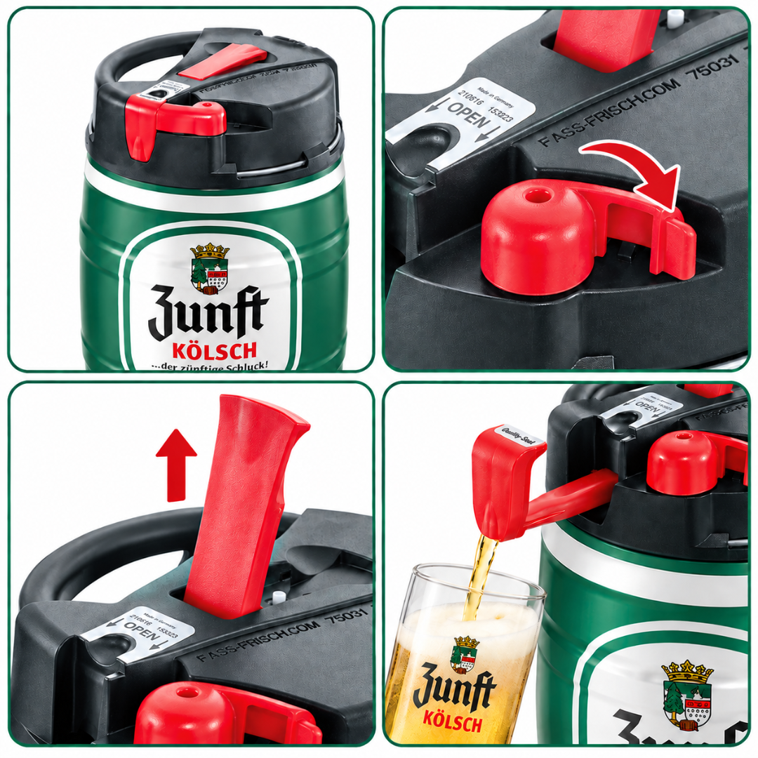 Zunft Kölsch 5 Liter CO2 Partyfass mit Zapfhahn