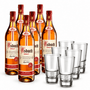 Asbach Uralt 6 Flaschen Set mit 6 Gläsern Gratis - TwentyFourParty