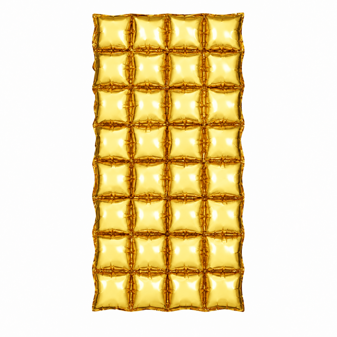 Aufblasbarer Folienvorhang Gold 72 x 143 cm - TwentyFourParty