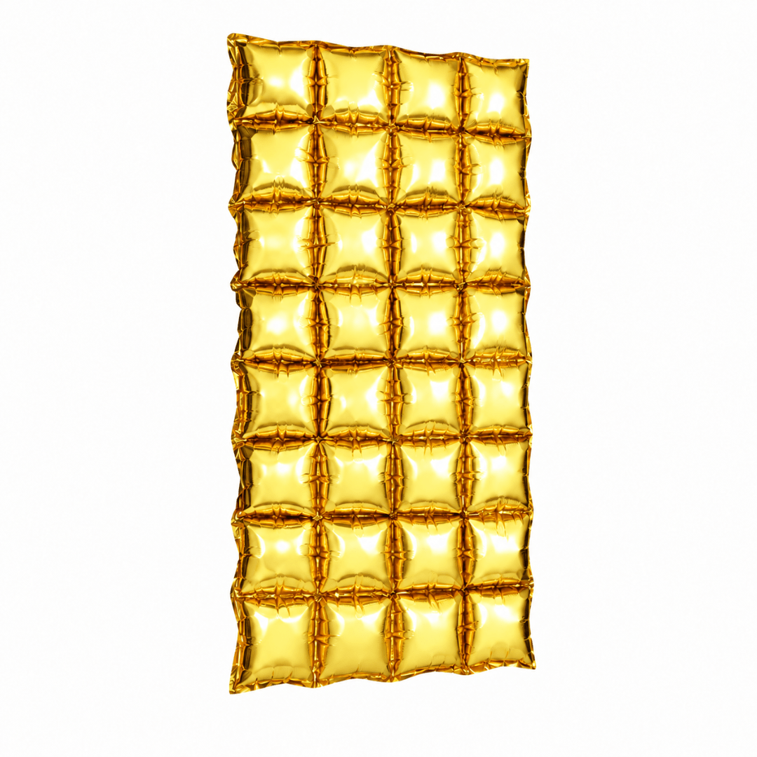 Aufblasbarer Folienvorhang Gold 72 x 143 cm - TwentyFourParty