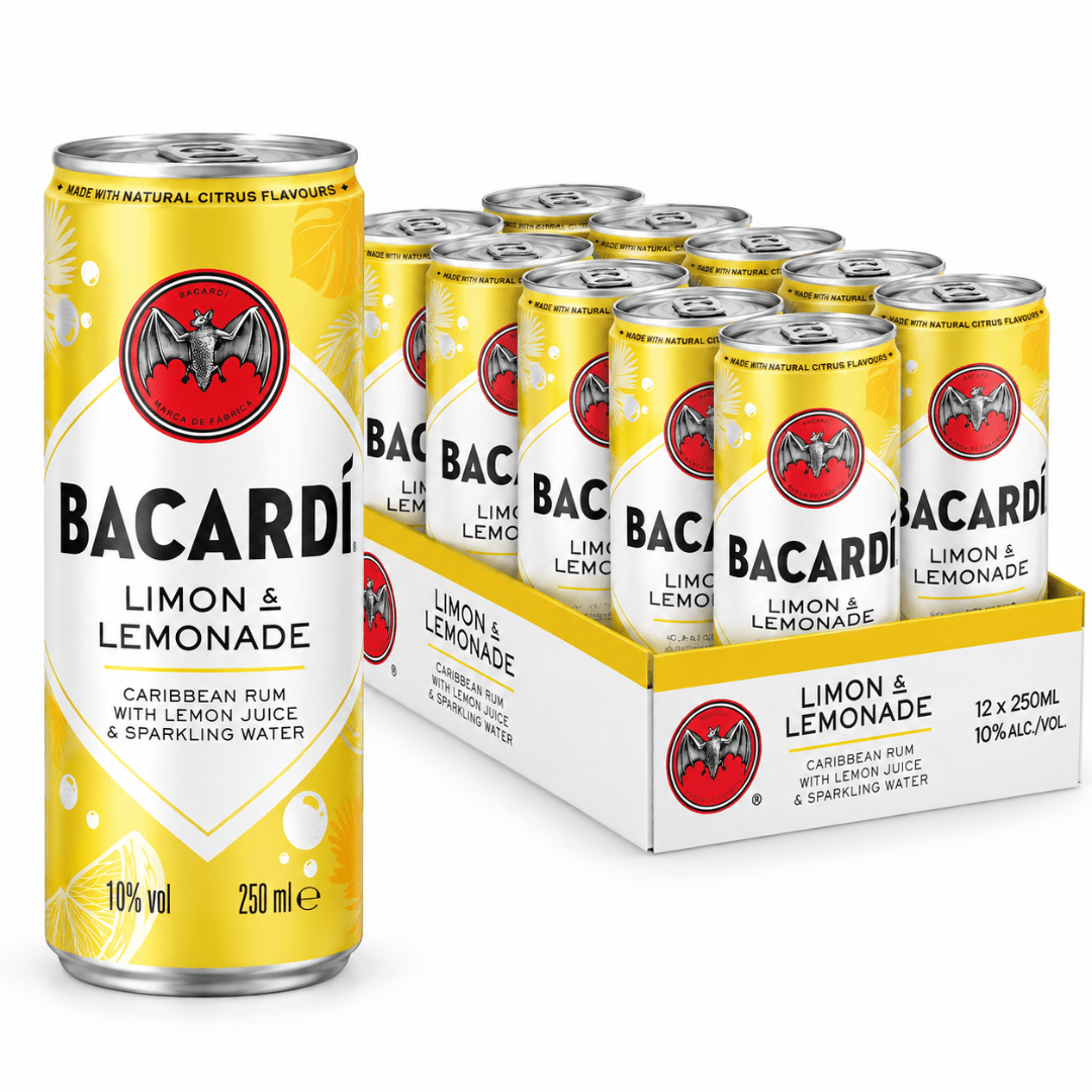 Bacardi Limón & Lemonade 12 × 250 ml - TwentyFourParty