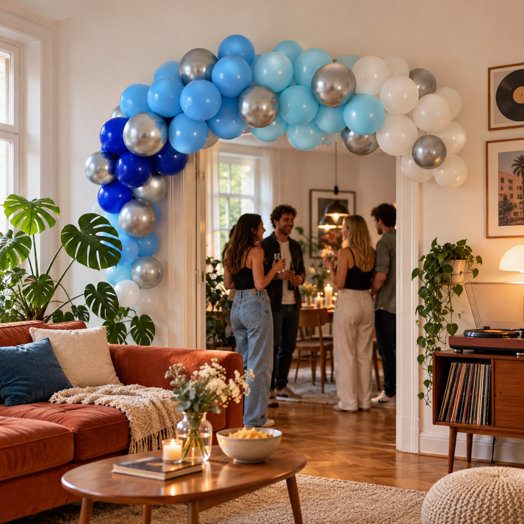 Ballongirlande Blau 200 cm, 60 Ballons - TwentyFourParty