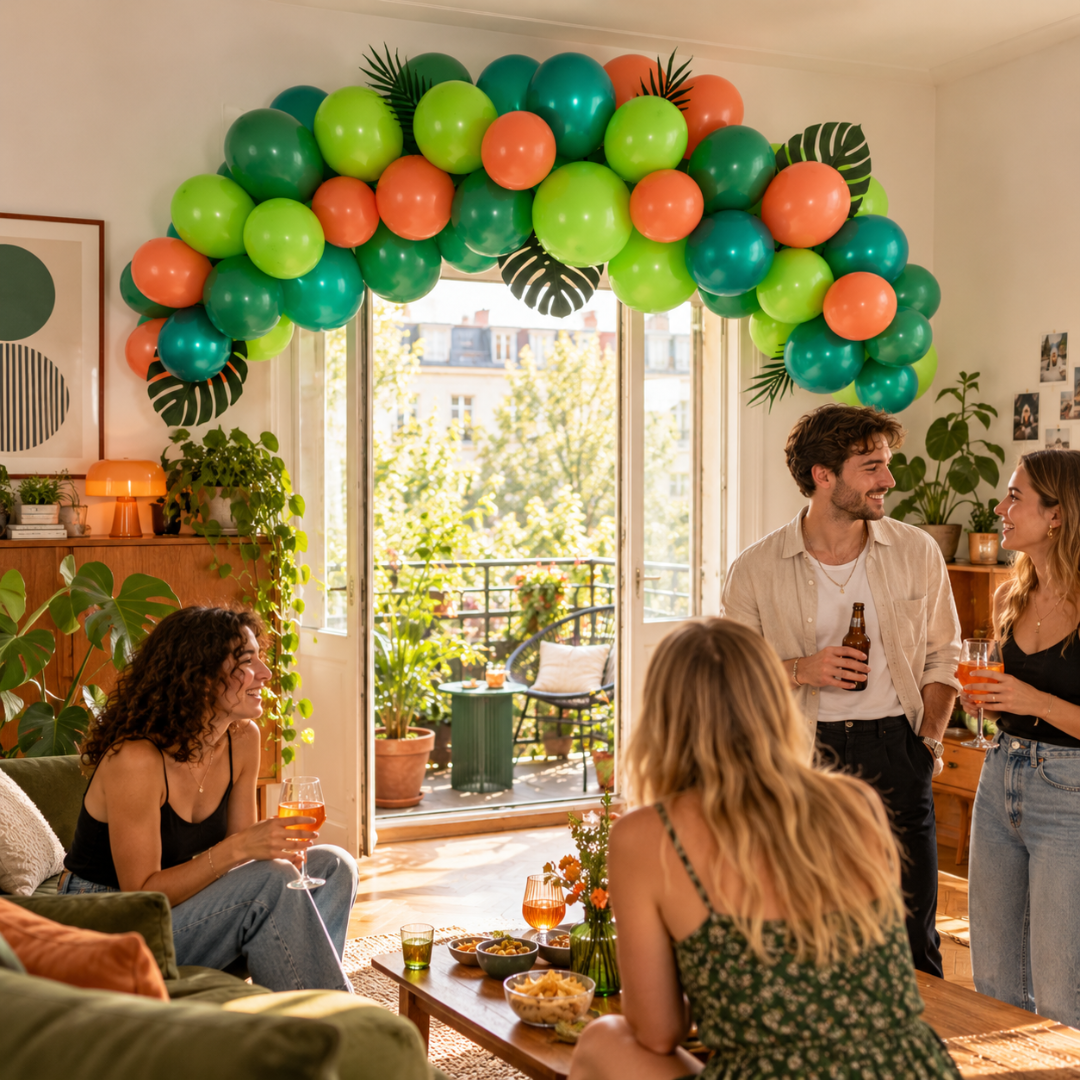 Ballongirlande Dino Grün 200 cm, 60 Ballons - TwentyFourParty