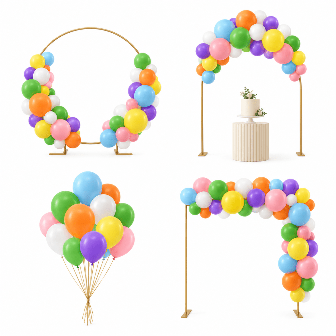 Ballongirlande Regenbogen 200 cm, 60 Ballons - TwentyFourParty