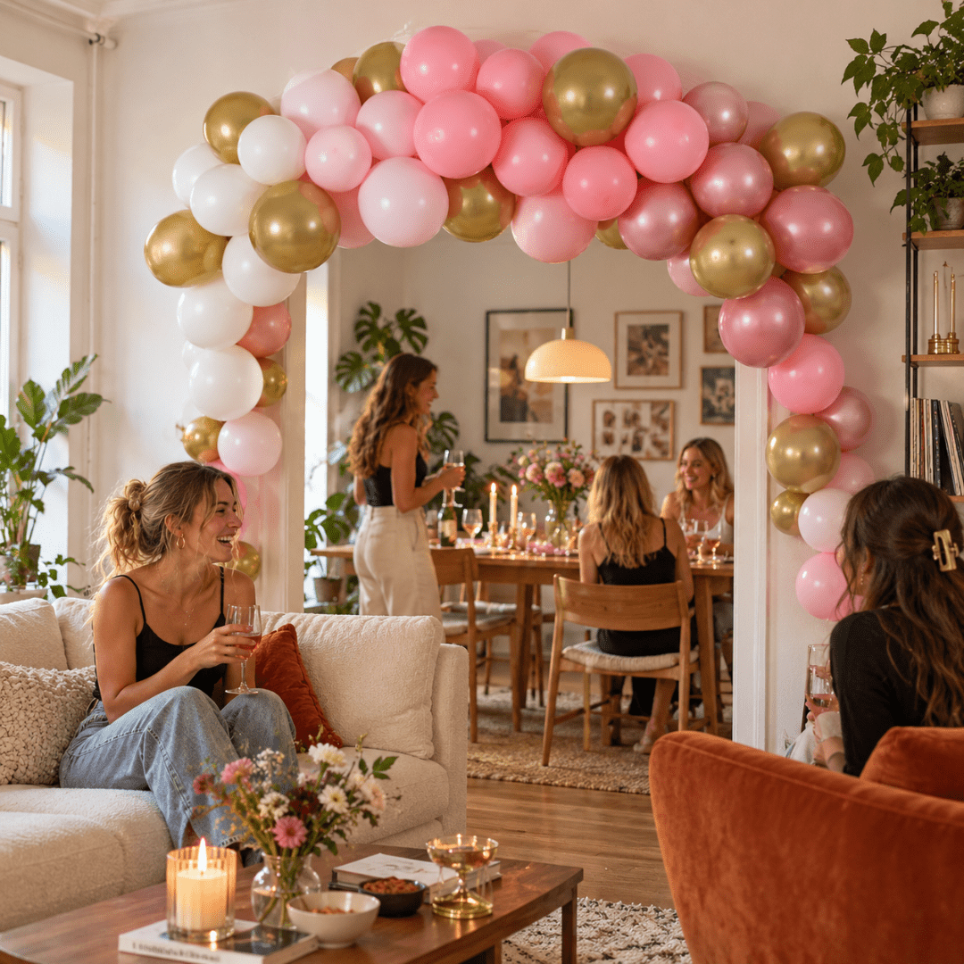 Ballongirlande Rosa 200 cm, 60 Ballons - TwentyFourParty