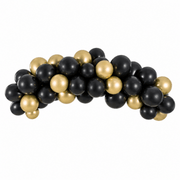 Ballongirlande Schwarz-Gold 200 cm, 60 Ballons - TwentyFourParty