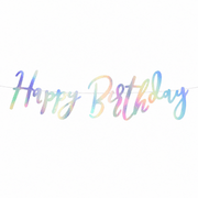 Banner Happy Birthday Irisierend 16,5 x 62 cm - TwentyFourParty