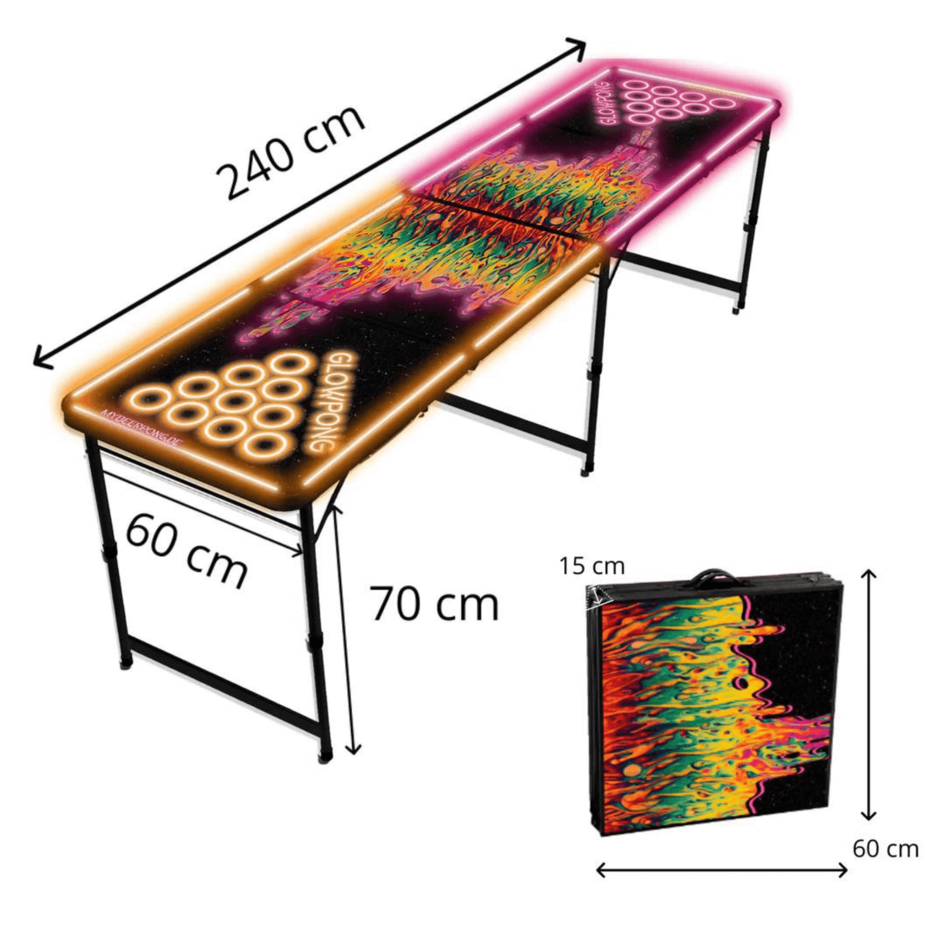 Beer Pong Tisch Space Lava LED - TwentyFourParty