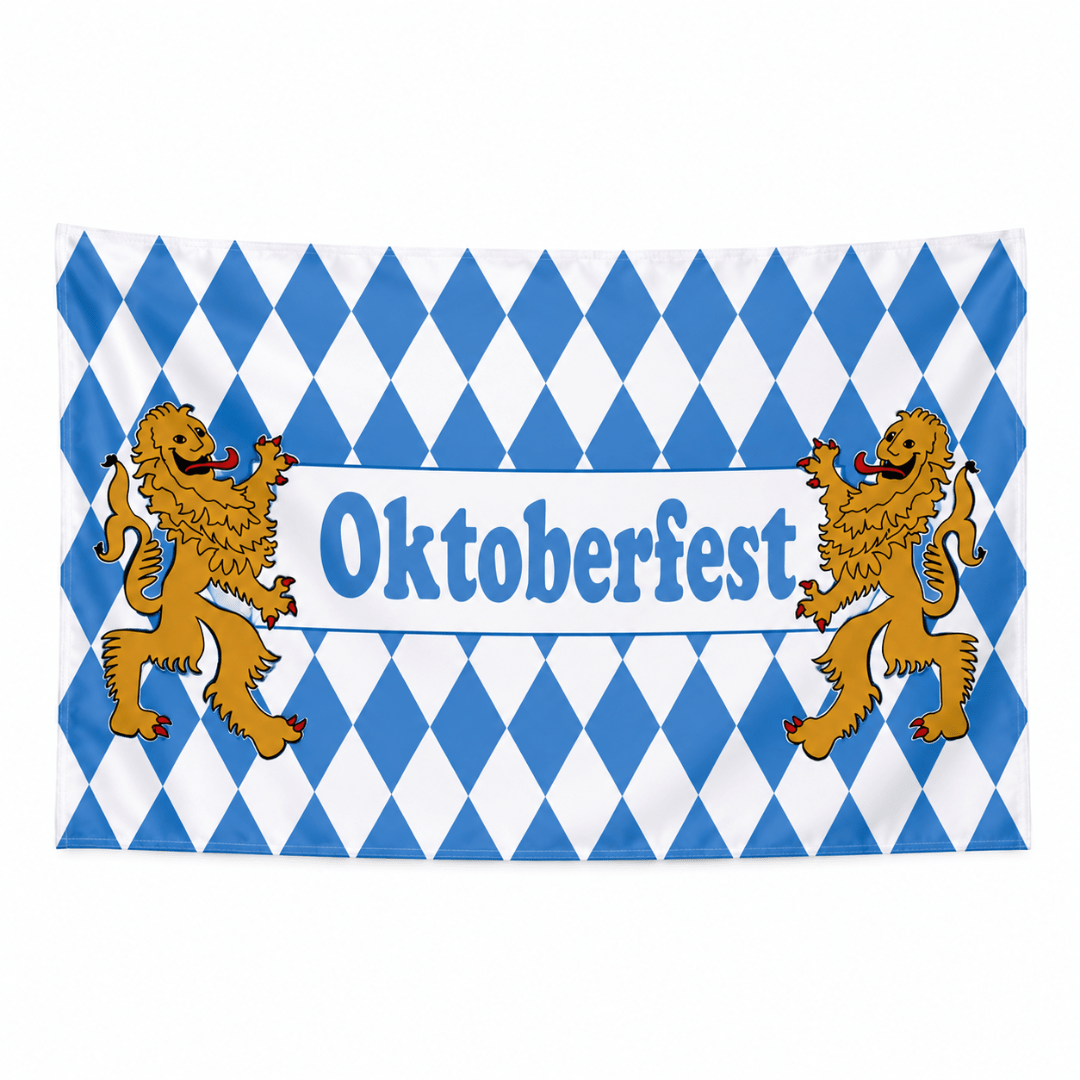 Bierfest Flagge Blau Weiß 150 x 90 cm - TwentyFourParty