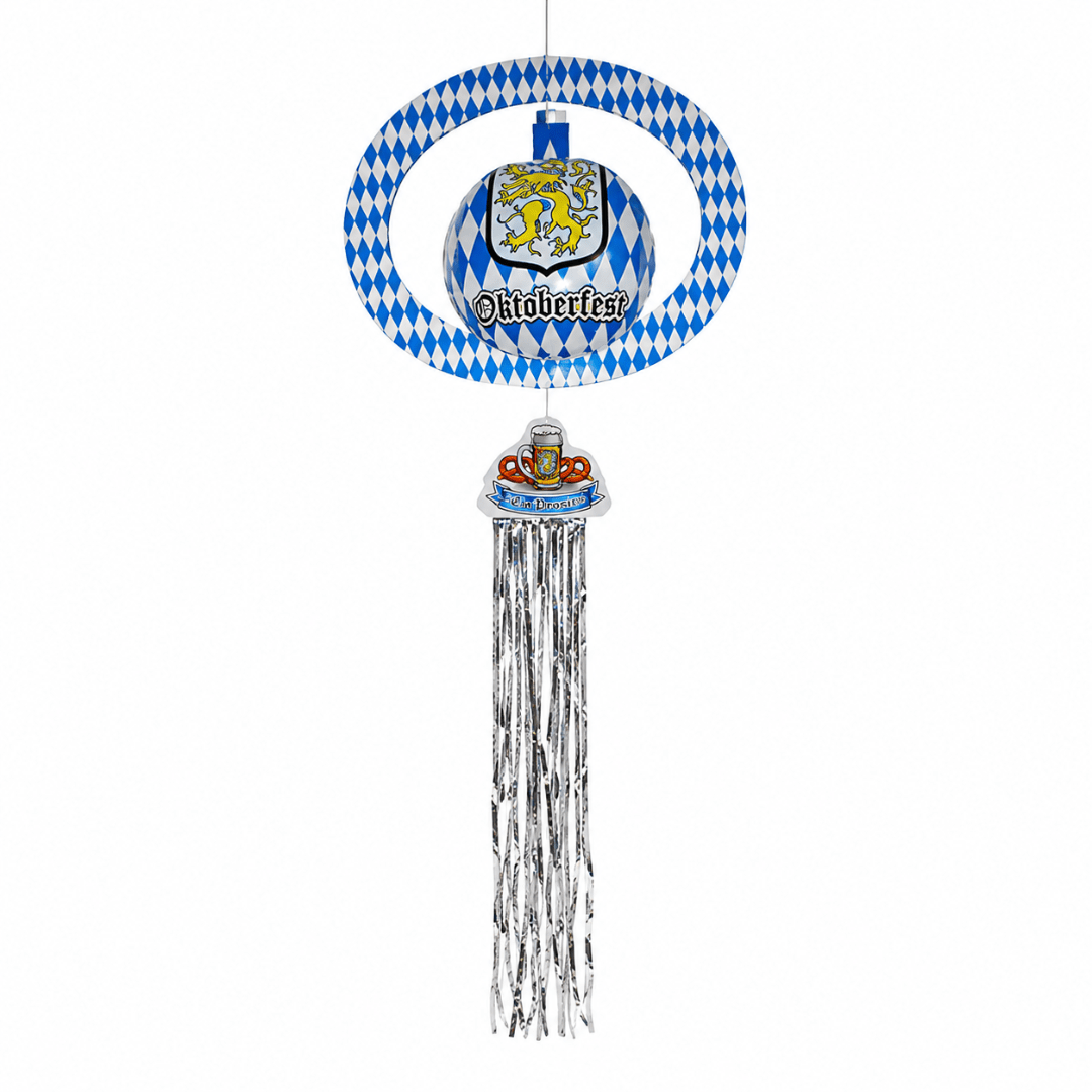 Bierfest Hängedekoration Silberfransen 90 cm - TwentyFourParty