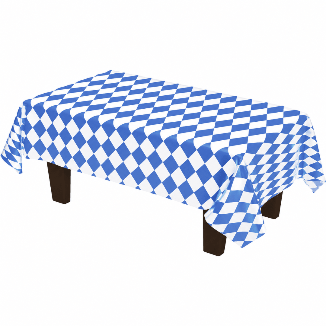 Bierfest Tischdecke Blau Weiß 270 x 136 cm - TwentyFourParty