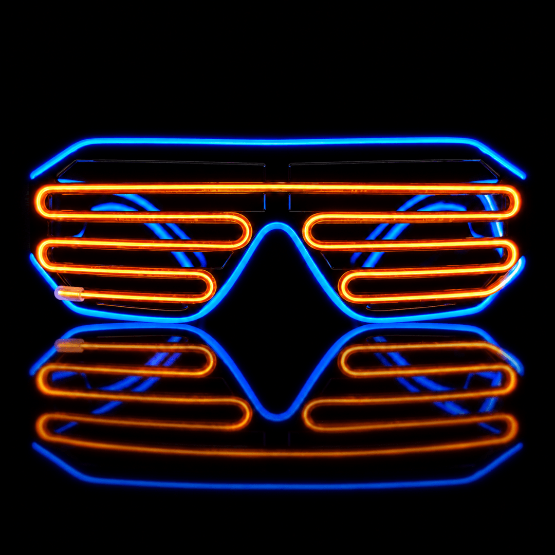 BLINXS EL Neon-Brille Shutter Blau-Orange - TwentyFourParty