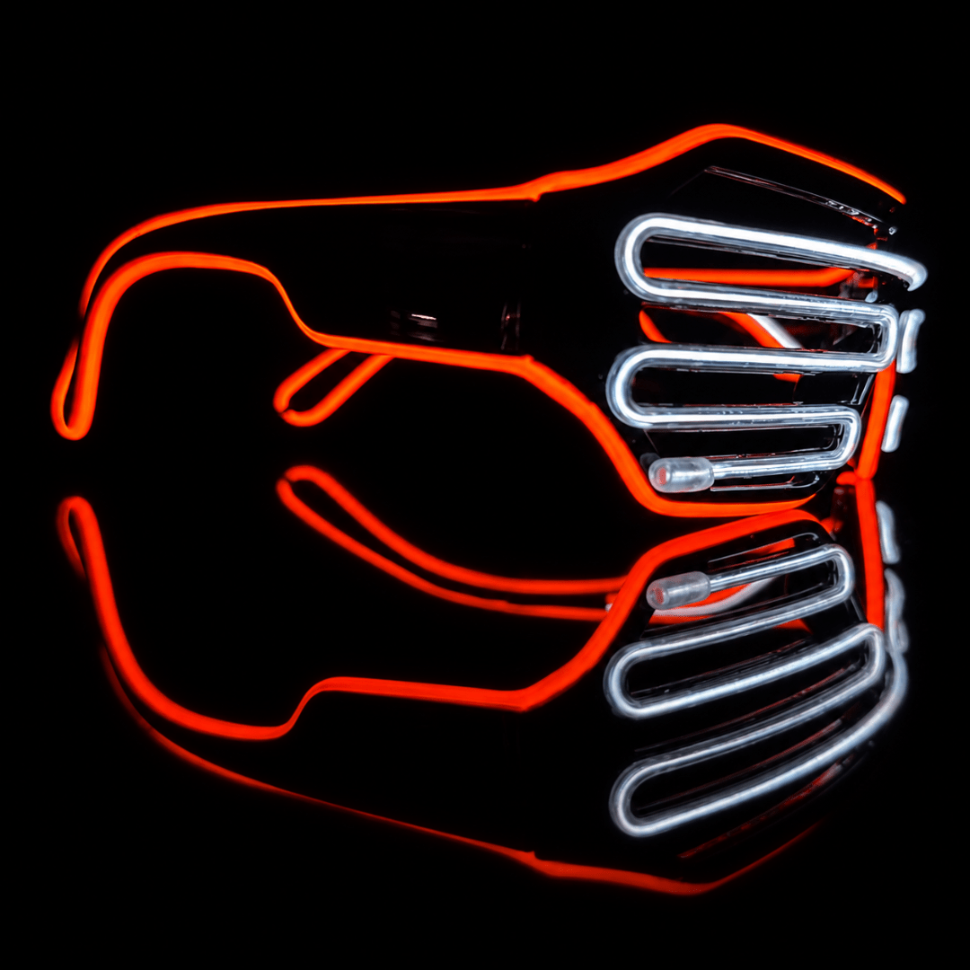 BLINXS EL Neon-Brille Shutter Rot-Weiß - TwentyFourParty