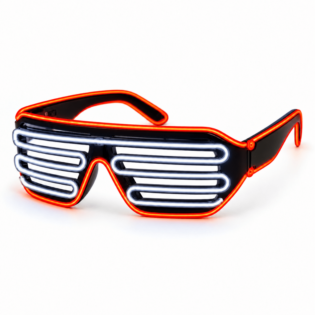 BLINXS EL Neon-Brille Shutter Rot-Weiß - TwentyFourParty