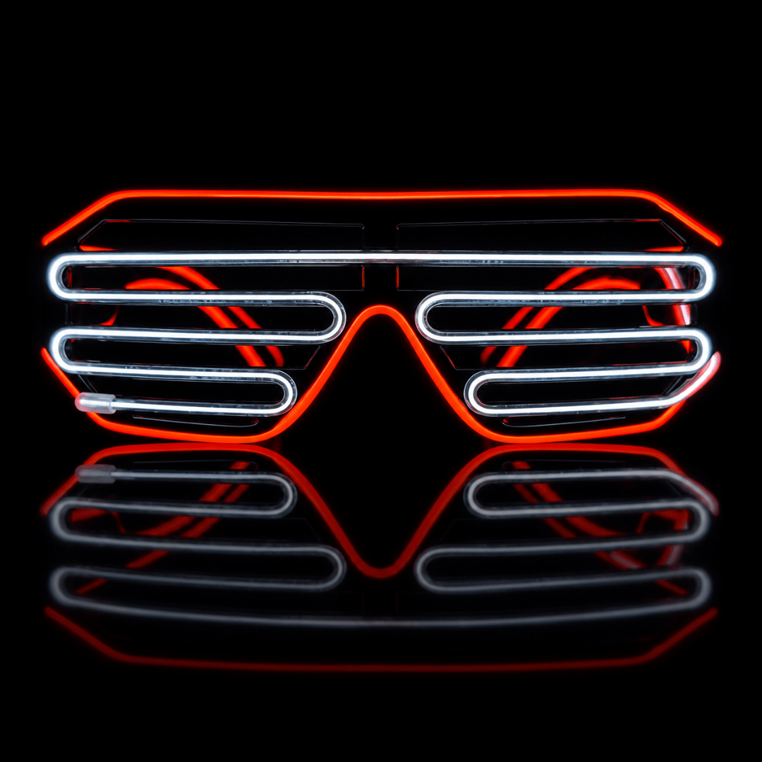 BLINXS EL Neon-Brille Shutter Rot-Weiß - TwentyFourParty