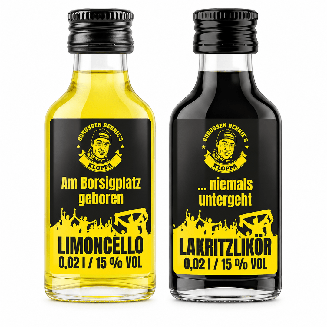 Borussen Bernie's Kloppa Box 10 Shots – Limoncello & Lakritzlikör - TwentyFourParty
