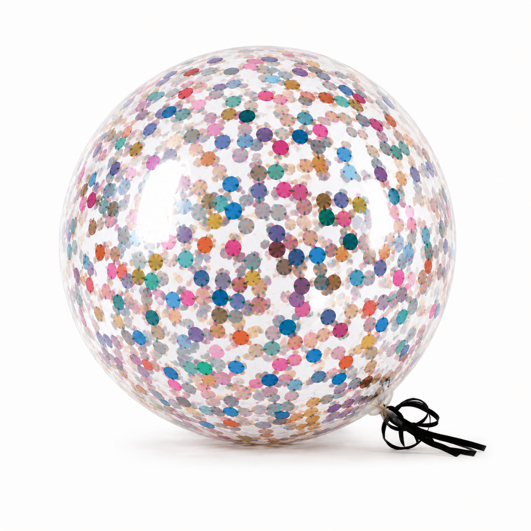 Bubble Ballon Transparent Konfetti Bunt 46 cm - TwentyFourParty