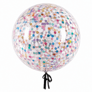 Bubble Ballon Transparent Konfetti Bunt 46 cm - TwentyFourParty