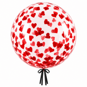 Bubble Ballon Transparent Konfetti Herz 46 cm - TwentyFourParty