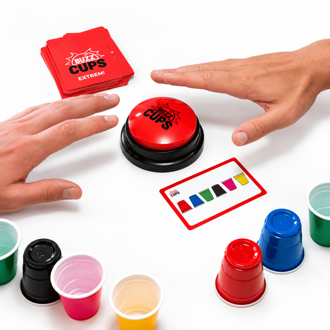 Buzz Cups Trinkspiel mit Buzzer und Shot Cups - TwentyFourParty