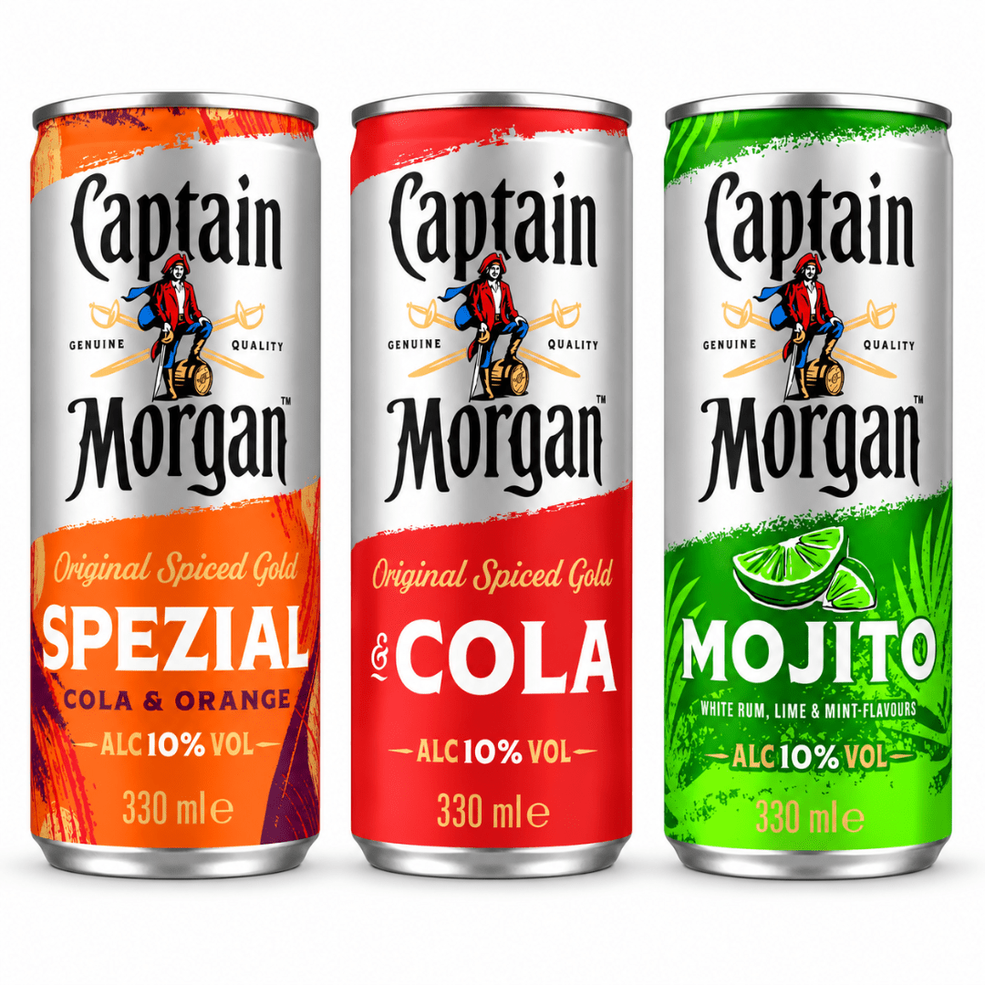 Captain Morgan Mix Pack – 12 Dosen (Cola, Mojito, Spezial) - TwentyFourParty