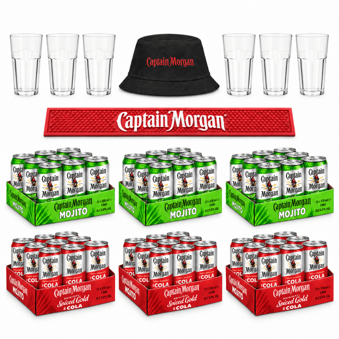 Captain Morgan XXL Party Bundle 72 Dosen + GRATIS Zubehör - TwentyFourParty