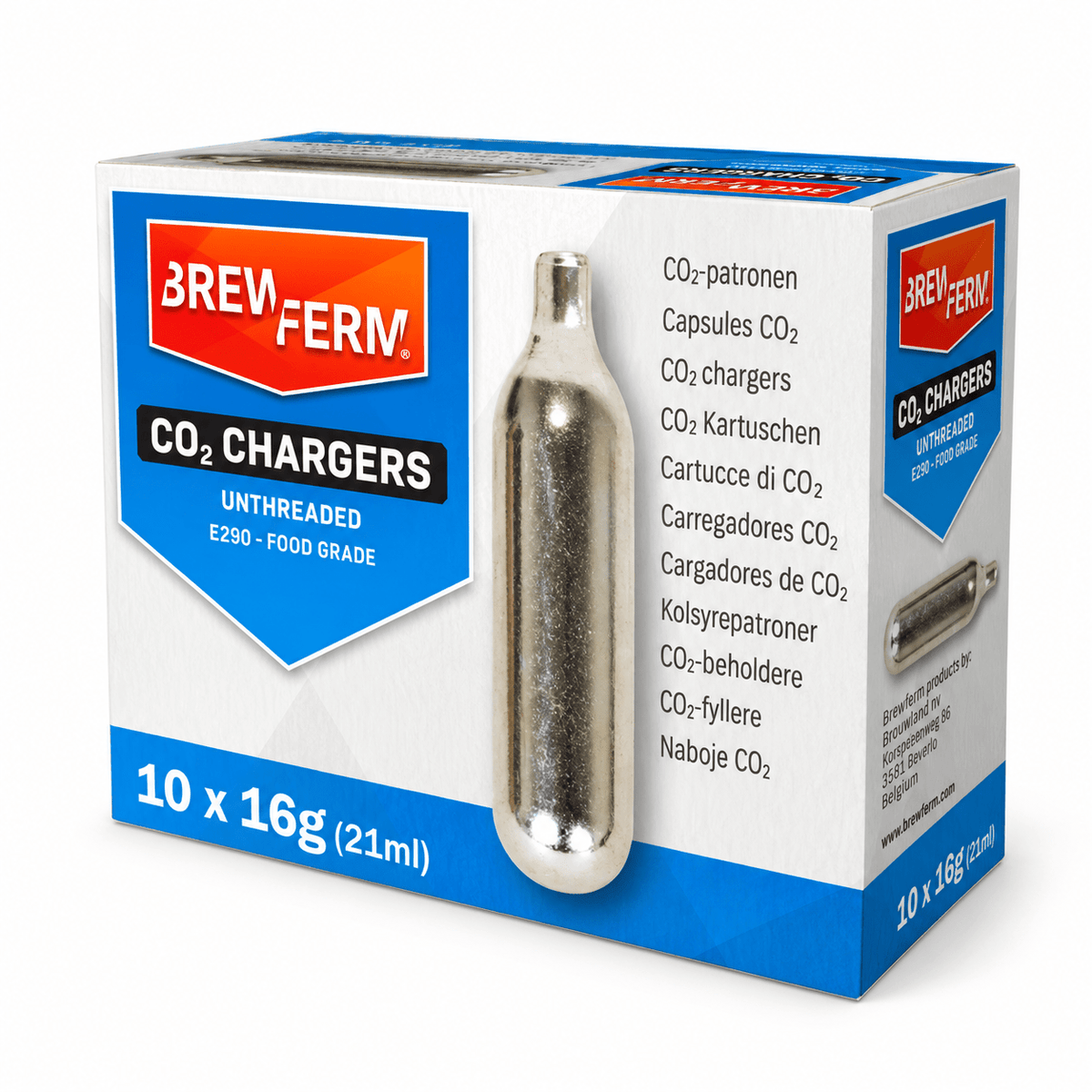 CO2-Kartuschen 16 g 10er-Pack – Kapseln für Keggo Mini Keg & Zapfanlagen - TwentyFourParty