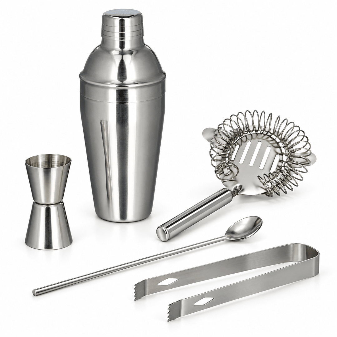 Cocktail Shaker Set Edelstahl 5-teilig - TwentyFourParty