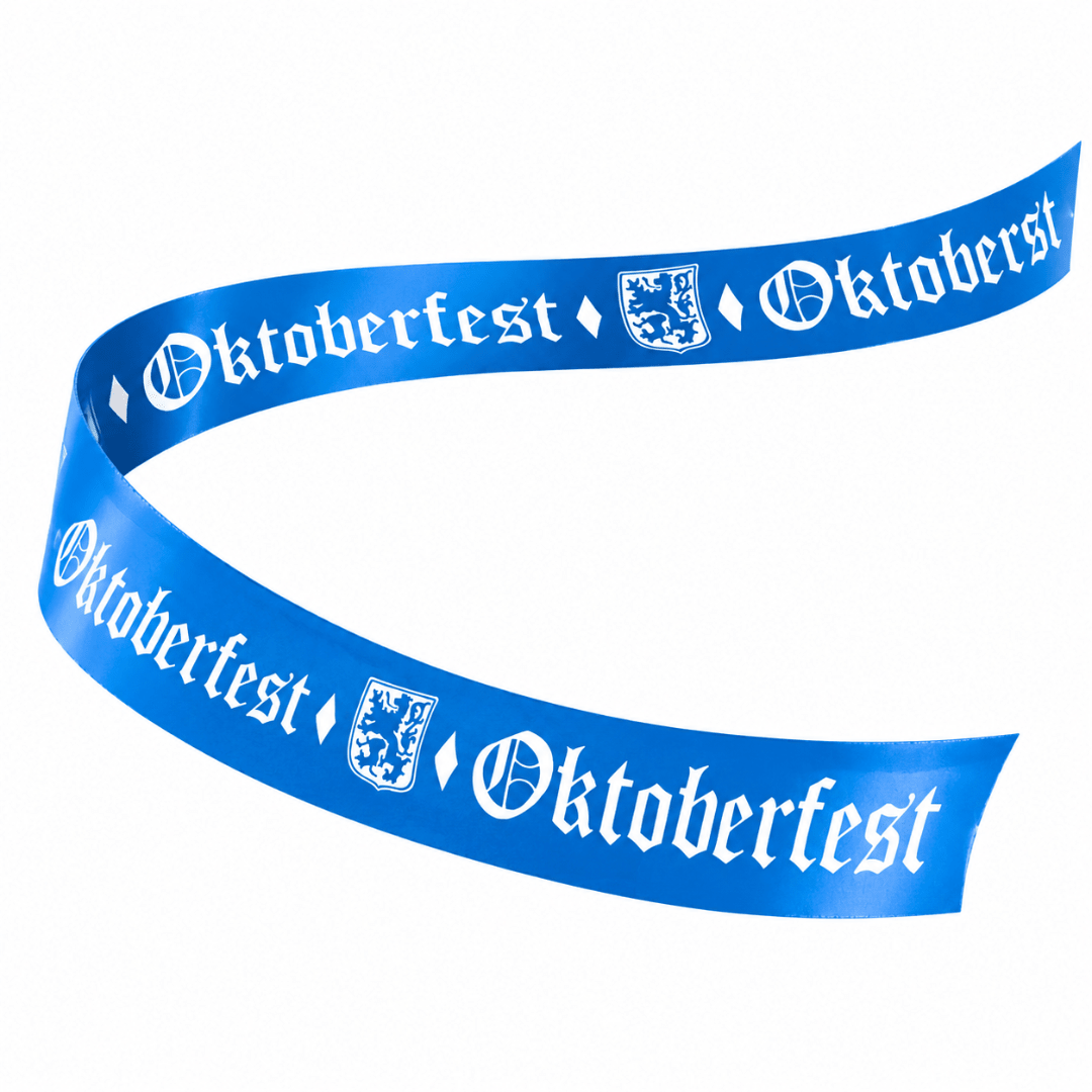 Deko Absperrband Oktoberfest 5 m – Blau Weiß - TwentyFourParty