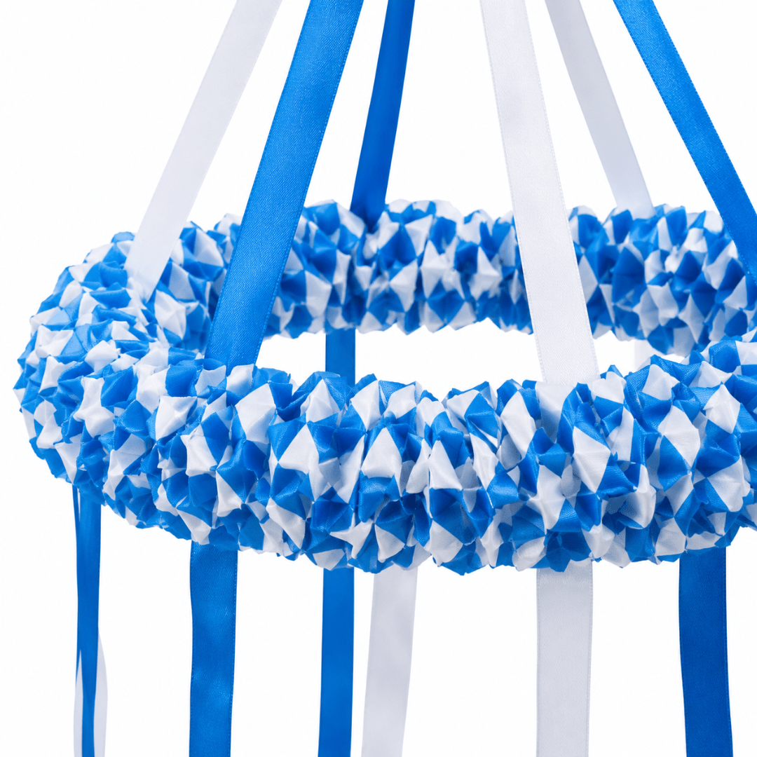 Dekokranz Bayrisch Blau Weiß 75 cm - TwentyFourParty