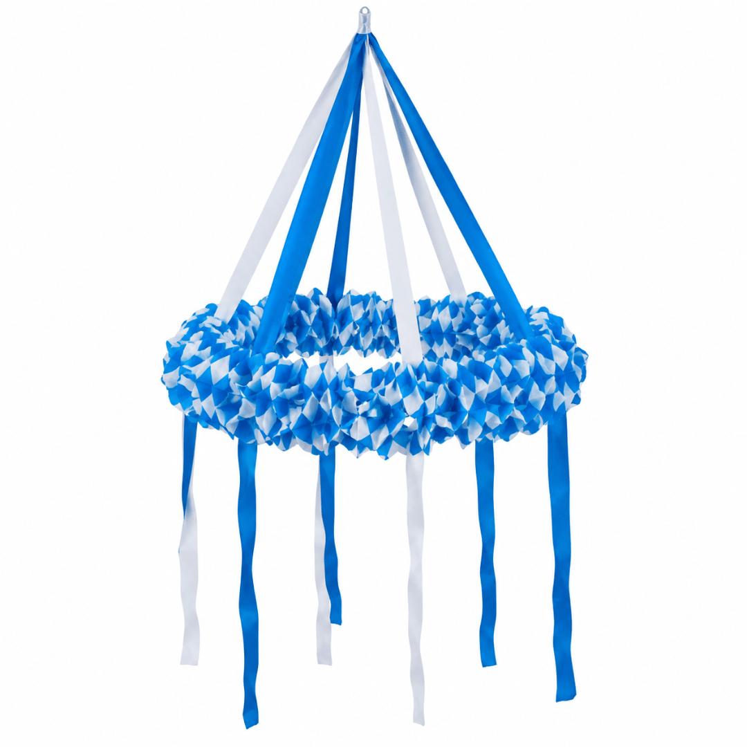 Dekokranz Bayrisch Blau Weiß 75 cm - TwentyFourParty