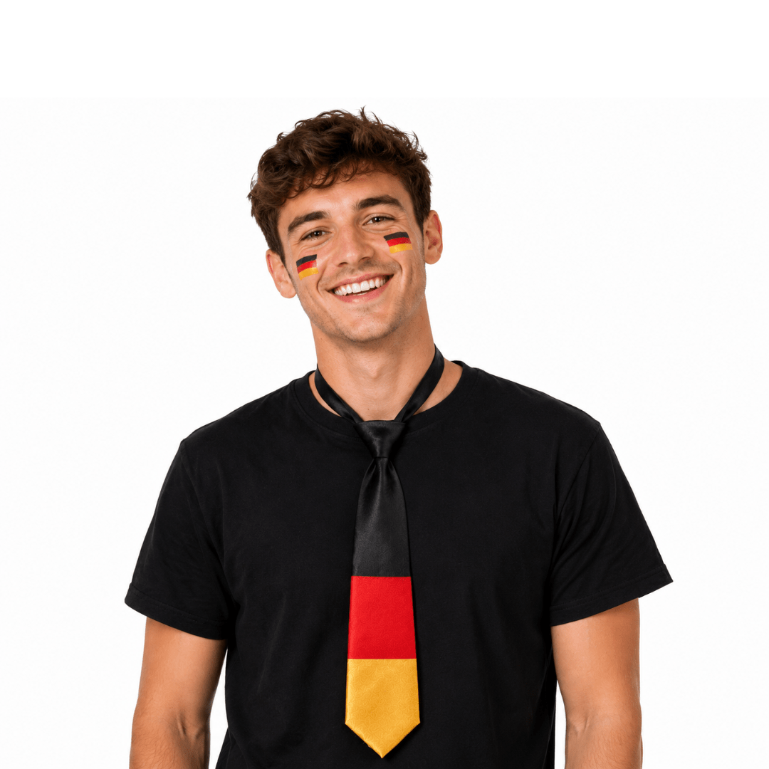 Deutschland Fan Krawatte Schwarz Rot Gold - TwentyFourParty