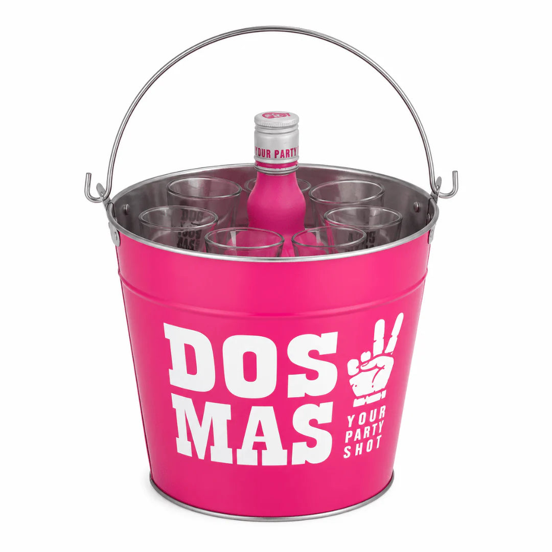 DOS MAS Pink Shot Eimer Set mit Flasche & 6 Shotgläsern