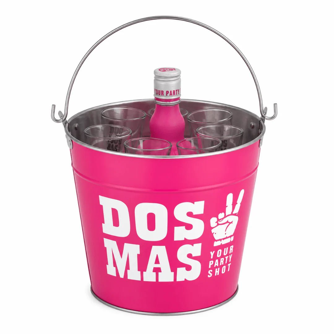 DOS MAS Pink Shot Eimer Set mit Flasche & 6 Shotgläsern - TwentyFourParty