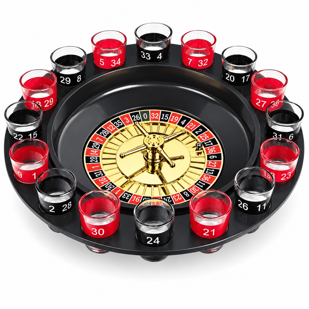 Drinking Roulette Trinkspiel mit 16 Shotgläsern - TwentyFourParty