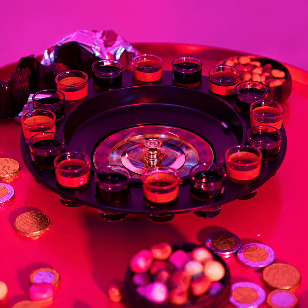 Drinking Roulette Trinkspiel mit 16 Shotgläsern - TwentyFourParty