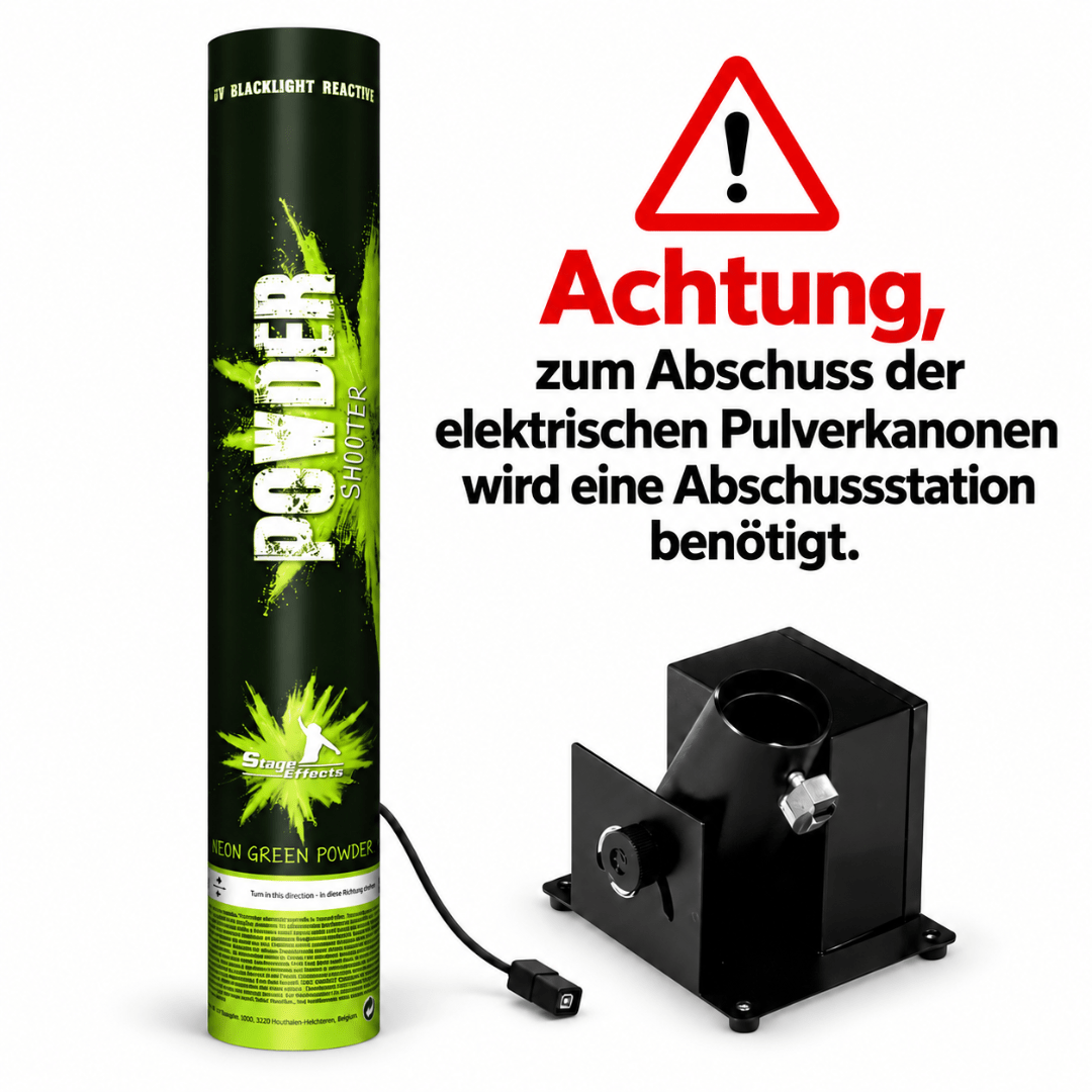 Elektrische Pulverkanone 40 cm Grün - TwentyFourParty