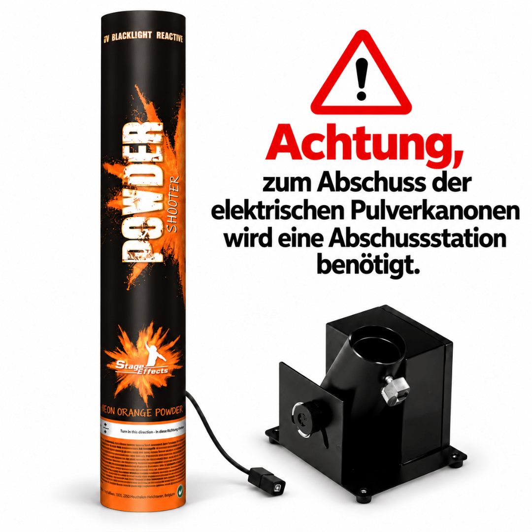 Elektrische Pulverkanone 40 cm Orange - TwentyFourParty