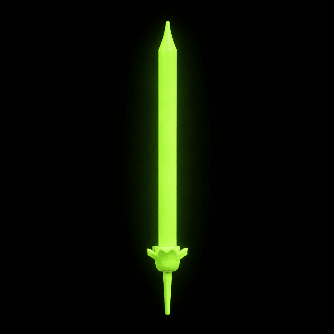 Fluoreszierende Kerzen mit Halter 10 Stück - TwentyFourParty