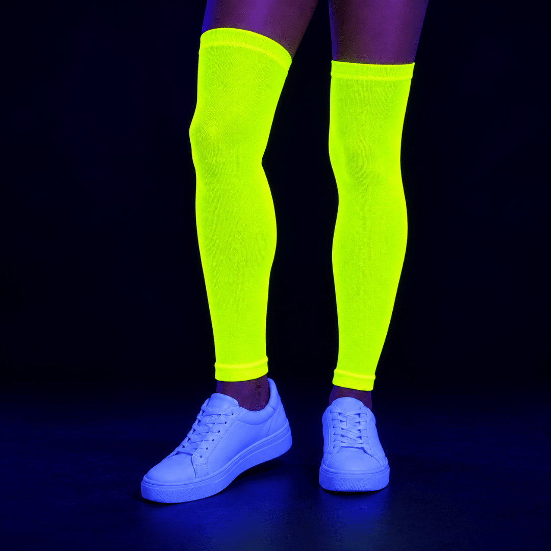 Fluoreszierende Neon Beinstulpen Gelb 60 cm - TwentyFourParty