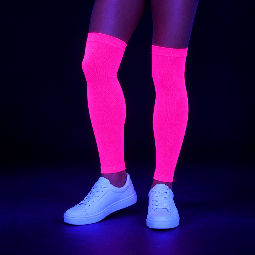 Fluoreszierende Neon Beinstulpen Pink 60 cm - TwentyFourParty