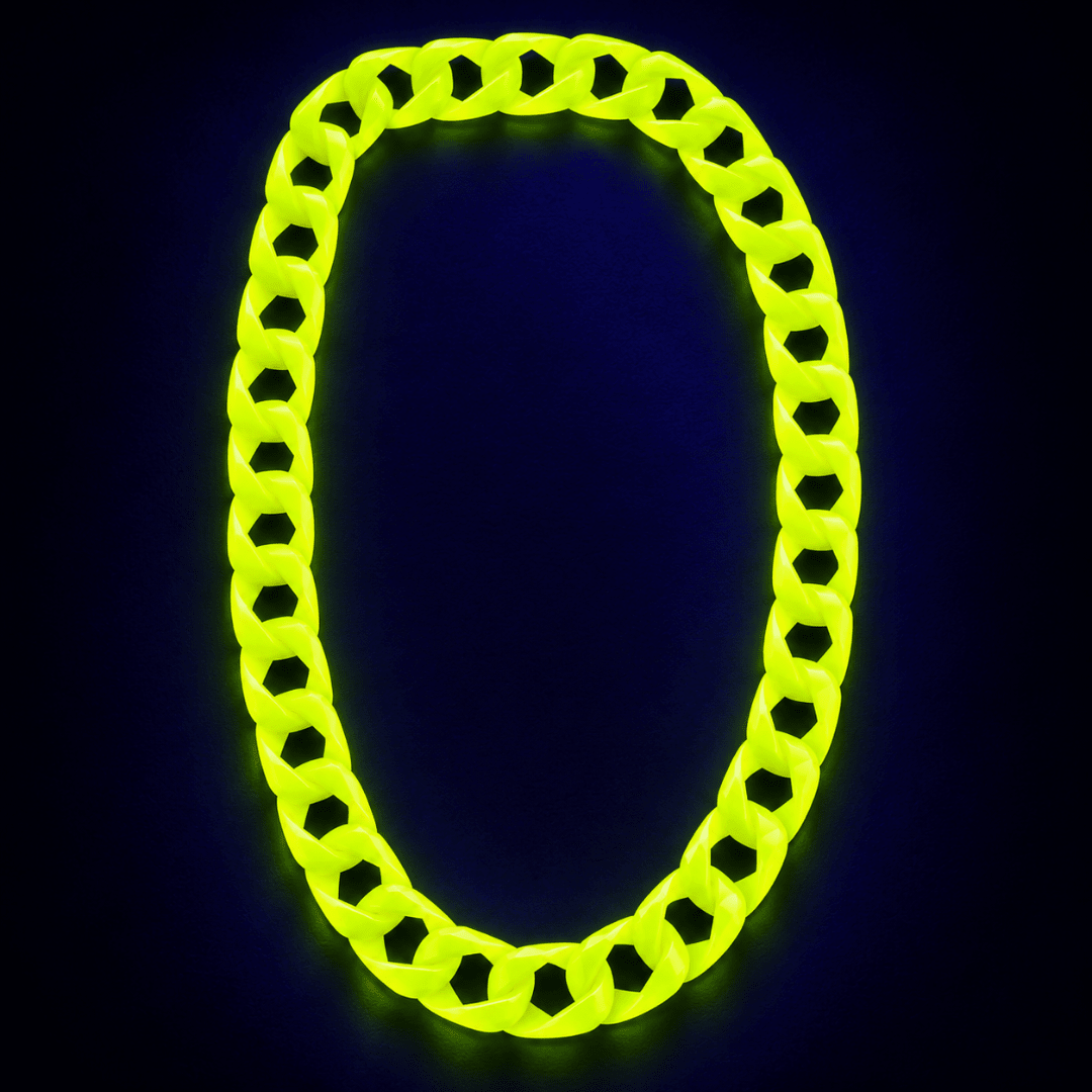 Fluoreszierende Neon Gliederkette Gelb 84 cm - TwentyFourParty