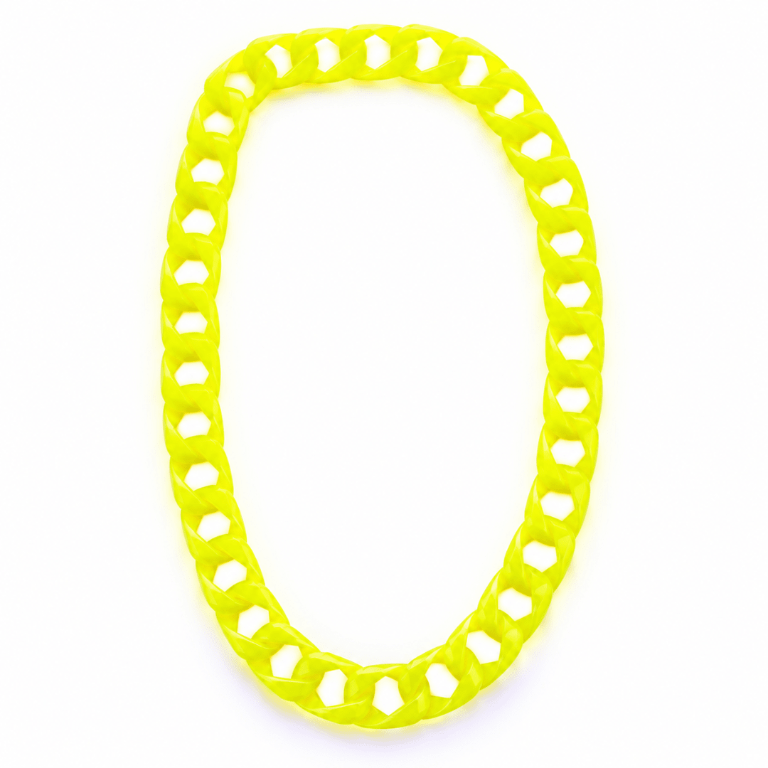 Fluoreszierende Neon Gliederkette Gelb 84 cm - TwentyFourParty