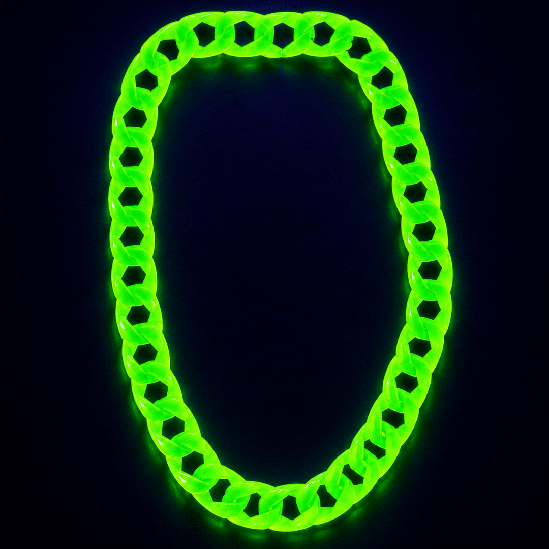 Fluoreszierende Neon Gliederkette Grün 84 cm - TwentyFourParty
