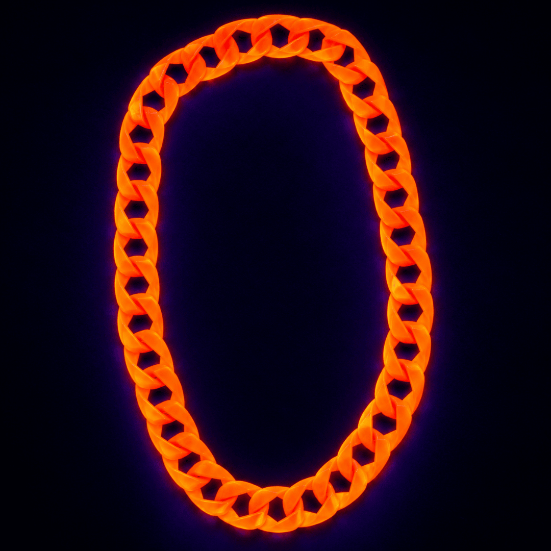 Fluoreszierende Neon Gliederkette Orange 84 cm - TwentyFourParty