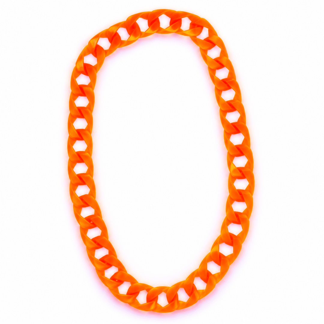 Fluoreszierende Neon Gliederkette Orange 84 cm - TwentyFourParty