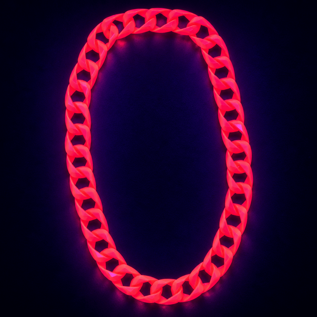 Fluoreszierende Neon Gliederkette Pink 84 cm - TwentyFourParty