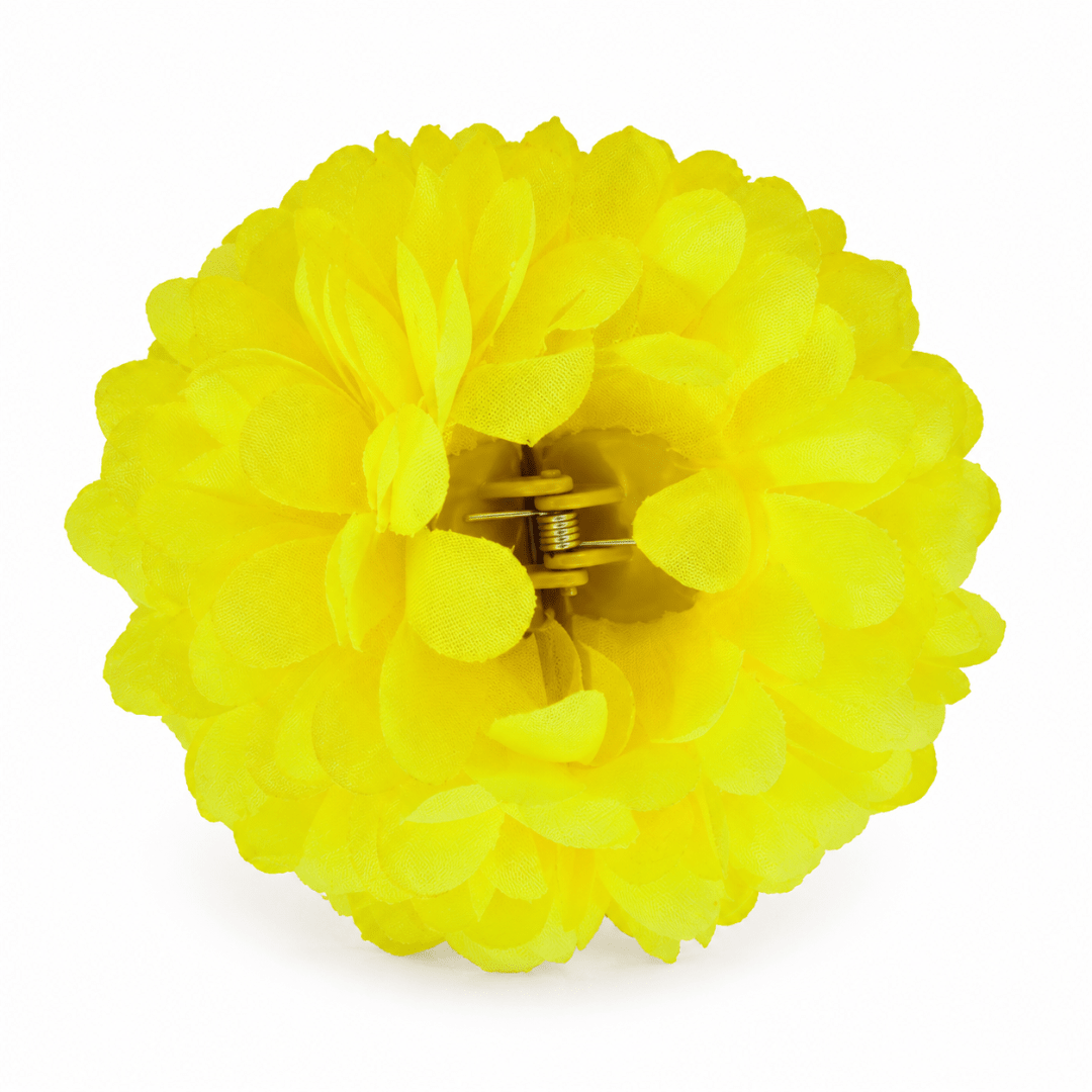 Fluoreszierende Neon Haarblume Gelb mit Clip - TwentyFourParty